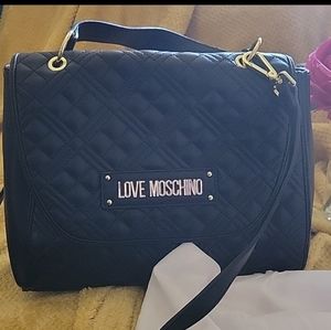 Black Moschino Crossbody Satchel Bag
